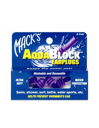 Macks Soft Silicone Aquablock Tampons 2Pair