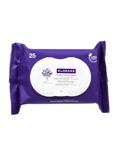 Klorane Floral Wipes Cleansers Eyes 25 Wipes