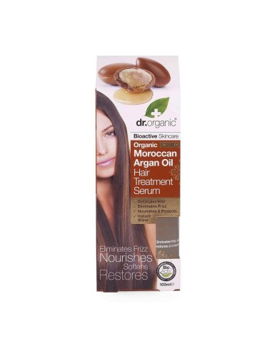 Siero 100ml di trattamento per capelli all'olio di Argan marocchino organico Dr. Arganic