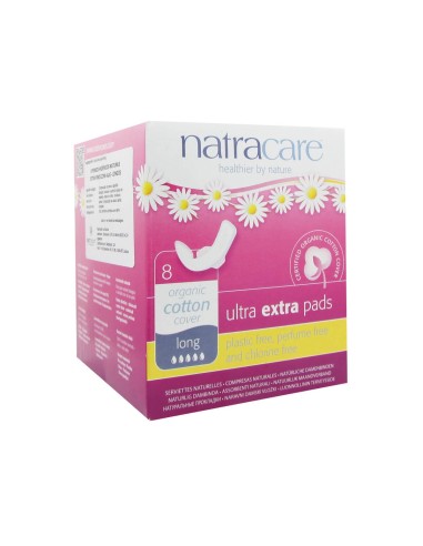 Natracare Salviette Naturali Extra Fine con Ali 8 unità