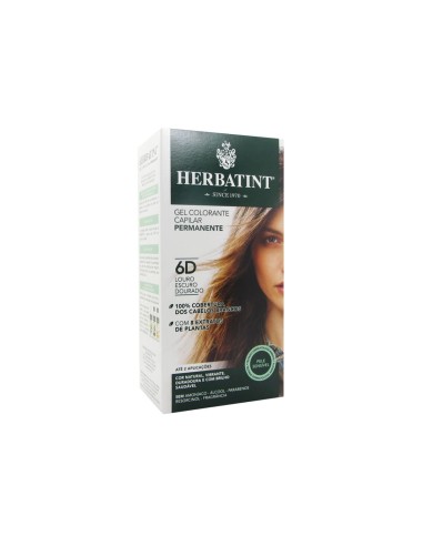 Gel colorato permanente per capelli Herbatint 6D Biondo scuro dorato 150ml