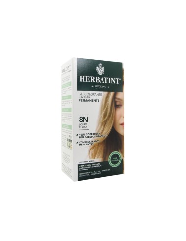 Gel colorato permanente per capelli Herbatint 8N biondo chiaro 150ml