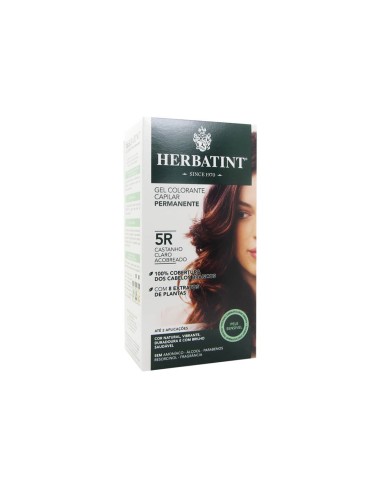 Gel colorato permanente per capelli Herbatint 5R Castano Chiaro Ramato 150ml