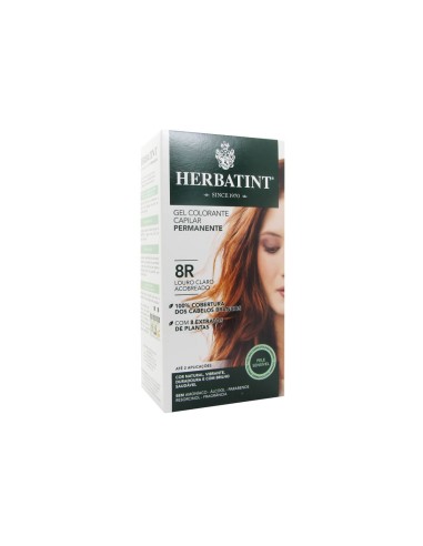 Gel colorato permanente per capelli Herbatint 8R biondo rame chiaro 150ml