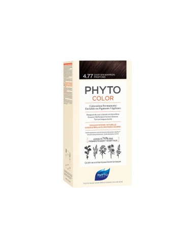 Colorazione permanente Phyto Color con pigmenti vegetali 4.77 Brown Deep Brown