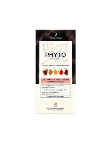 Phyto Color Colorazione Permanente con Pigmenti Vegetali 3 Castano Scuro