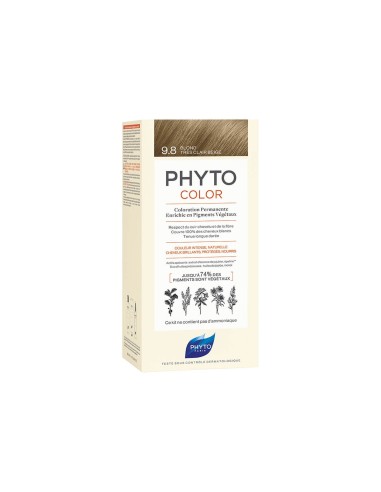 Colorante permanente di colore Phyto con pigmenti vegetali 9,8 Bionda molto chiara beige