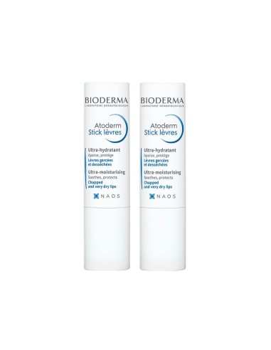 Bioderma Pack Atoderm Lips Stick Moisturizer 2x4G