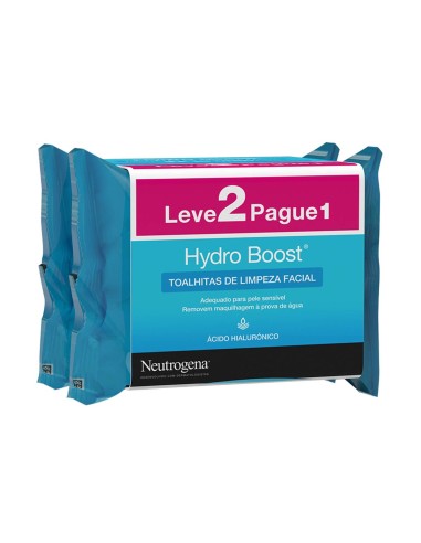 Neutrogena Duo Hydro Boost Facial Cleansing Wipes 25 Unità