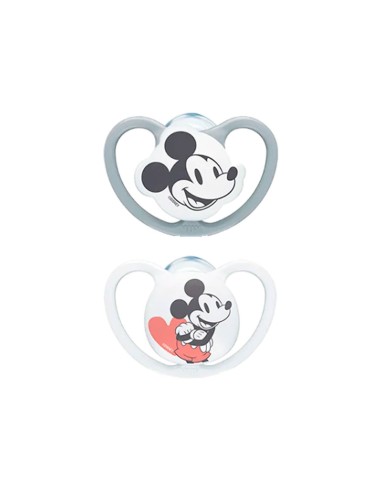 NUK Space Mickey Succhietto in Silicone Ragazzo 18-36M x2