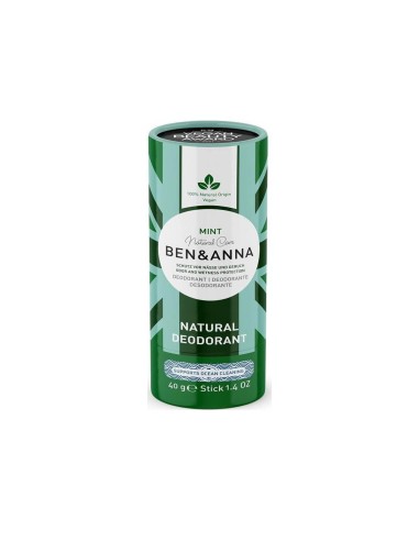 Ben Anna Deodorante Naturale Stick alla Menta Tubo di Carta 40g