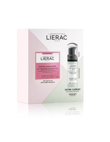 Lierac Coffret Supra Radiance Gel-Crema Rinnovatrice Anti-Ox 50ml e Schiuma Detergente 50ml