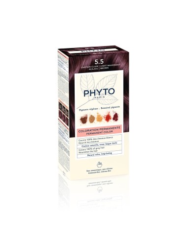 Phyto Color Colorazione Permanente con Pigmenti Vegetali 5.5 Castano Mogano Chiaro