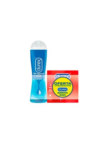 Durex Pack Lubrificante Original H2O 50ml e Sensitivo Suave x3 Preservativi