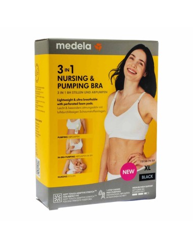Medela 3 in 1 Nursing and Pumping Bra Nero XL