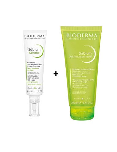 Bioderma Pack Sébium Kerato 30ml e Sébium Gel Moussant Actif 200ml