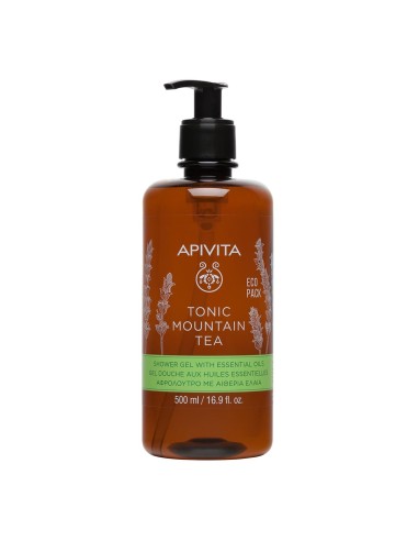 Apivita Tonic Mountain Tea Shower Gel with Essential Oils Ecopack 500ml