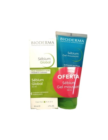 Bioderma Sebium Global 30ml e Sebium Gel Mousse confezione da 100ml