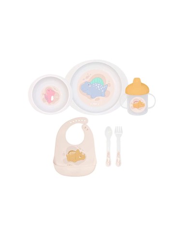 Saro Happy Dinos Microwave Feeding Set 6 pezzi