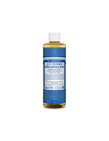 Sapone liquido biologico alla menta piperita del Dr. Bronner 475ml