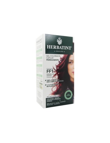 Gel colorato permanente per capelli Herbatint FF1 Henné rosso 150ml