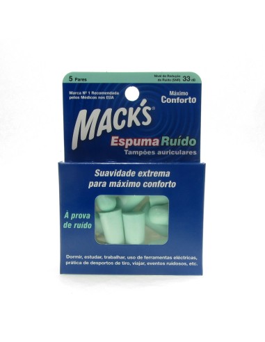 Macks Earplugs Foam Noise 5 Pairs