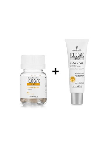 Heliocare 360 Pack Age Active Fluid SPF50 50ml e D Plus 30 Capsule