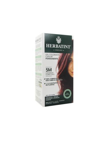 Gel colorato permanente per capelli Herbatint 5M castano chiaro anacardi 150ml