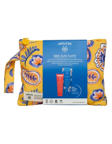 Apivita Pack Bee Sun Safe Crema Viso Anti-Macchie e Anti-Età SPF50