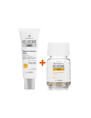 Heliocare 360 Pack D Plus Capsules 30 Unità + Soluzione pigmentata SPF50 + 50ml