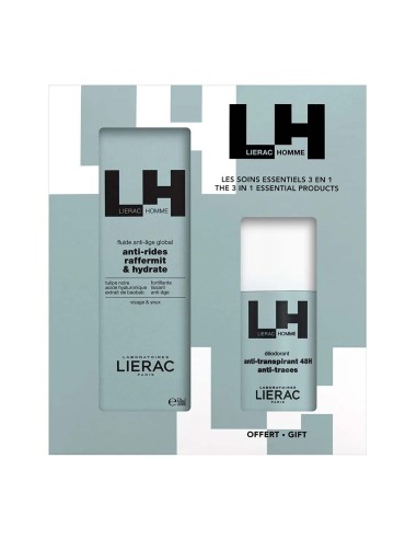 Lierac Homme Pack Fluido Anti-Età Globale 50ml e Deodorante 50ml