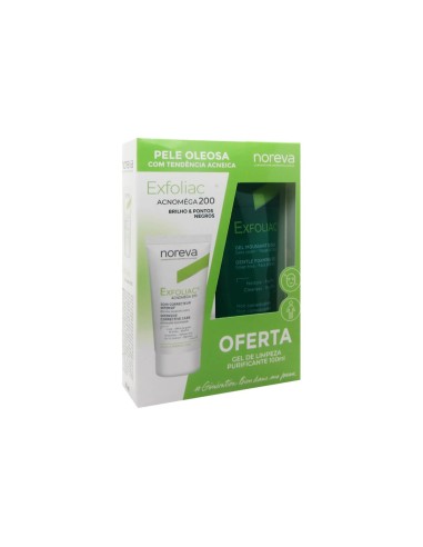 Noreva Pack Exfoliac Acnoméga 200 30ml + Gel Detergente Purificante 100ml