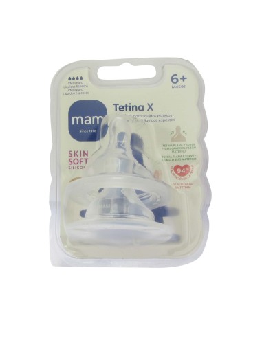 Mam Tetina Silicone 6+ Mesi Flusso molto veloce x2