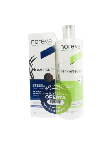 Noreva Pack Hexaphane Shampoo Antiforfora 250ml e Shampoo di Frequenza 400ml