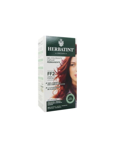 Gel colorato permanente per capelli Herbatint FF2 Rosso Viola 150ml