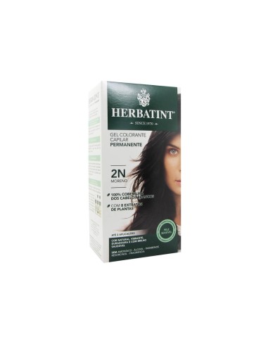 Gel colorato permanente per capelli Herbatint 2N Moreno 150ml