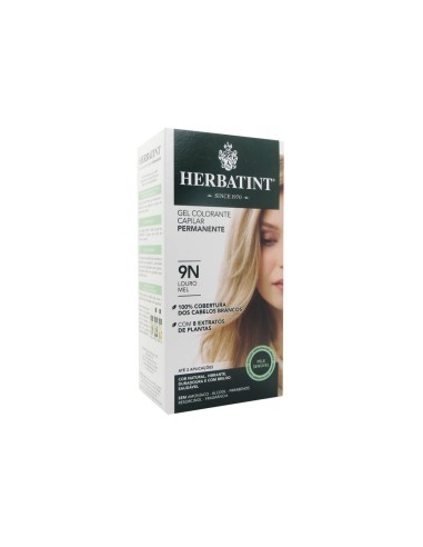 Gel colorato per capelli permanente Herbatint 9N Honey Blond 150ml