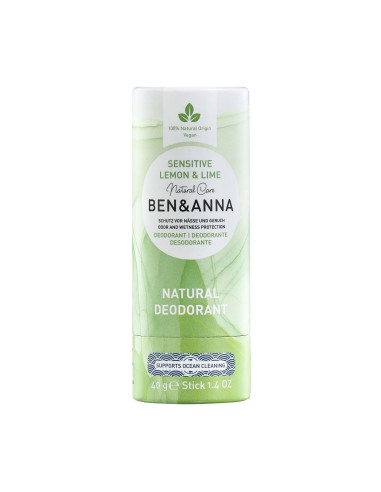 Ben Anna Natural Sensitive Lime and Lemon Deodorant Stick Paper Tube 40 g