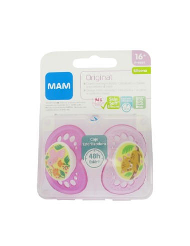 Mam Ciuccio Silicone originale + 16m rosa 2un