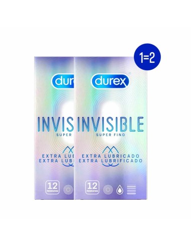 Durex Duo Invisible Extra Sottile Extra Lubrificato 12 Preservativi