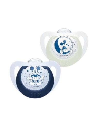 Nuk Star Giorno Notte Disney Succhietti in silicone 6-18m 2 Unità