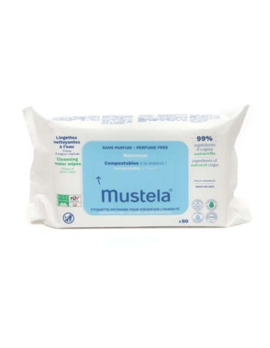 Mustela Salviette detergenti 0% profumo 60 unità