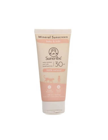 Suntribe Crema Solare Naturale Minerale Neonati e Bambini SPF30 100ml