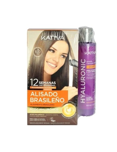 Kativa Pack Kit Lisciatura Brasiliana con Acido Ialuronico e Shampoo Ialuronico