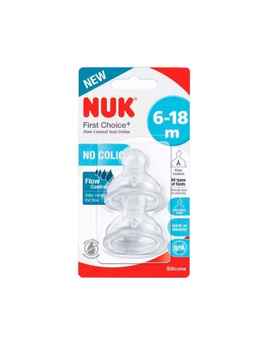 NUK Tettarella con controllo del flusso First Choice 6-18 mesi 2 pezzi