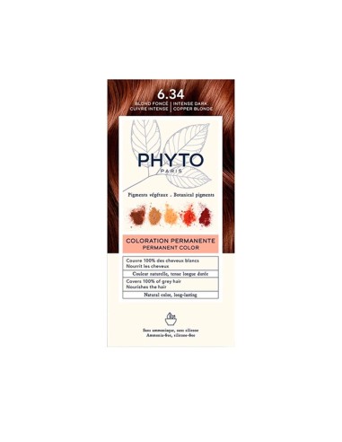 Phyto Color Tinta Permanente con Pigmenti Vegetali 6.34 Biondo Scuro Rame Intenso