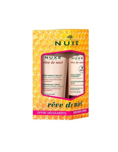 Nuxe Rêve de Miel Pack Crema mani e unghie 30ml + Stick idratazione labbra 4gr