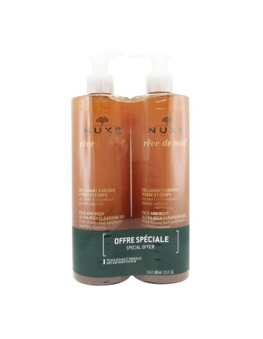 Nuxe Rêve de Miel Gel Detergente Surgrassante Viso e Corpo 2x400ml