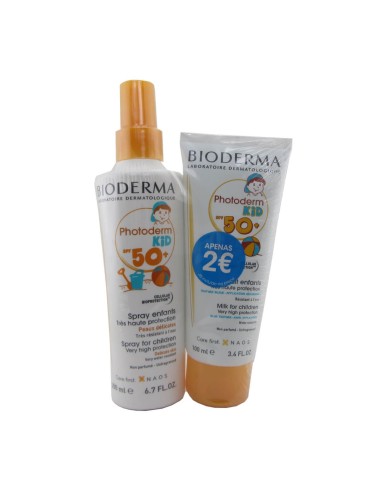 Bioderma Pack Photoderm KID FPS50 + Spray 200ml + Photoderm Kid 50+ Milk 100ml