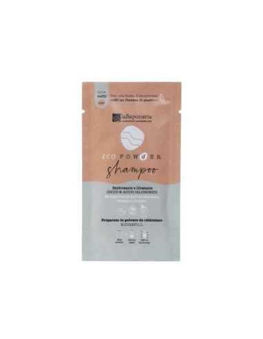 La Saponaria EcoPolvere per Shampoo Idratante e Rinforzante al Cocco e Acido Ialuronico 25g